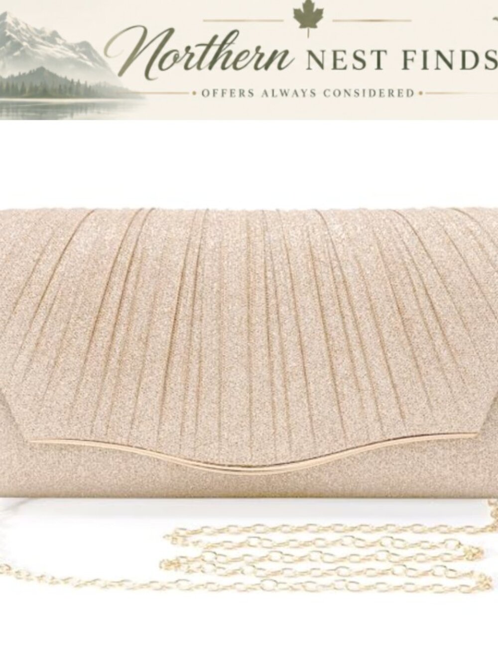 Satin Sequin Glitter Clutch Crossbody Bag Detachable Chain Wedding Party
